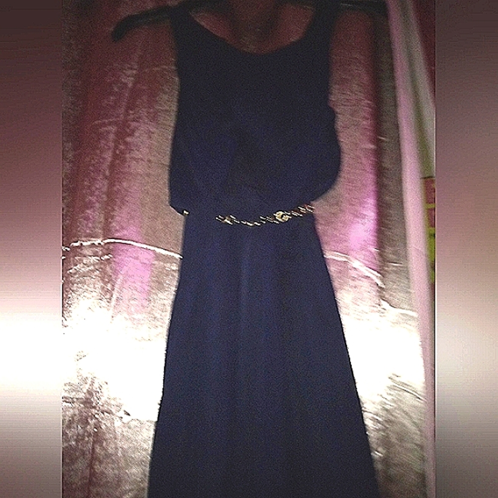 Navy pleaded long dress